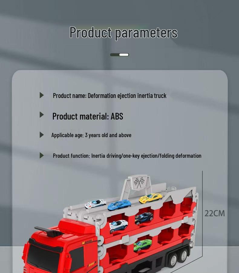 Transforming Toy Truck with Storage and Track, Ejects Small Alloy Cars - Ideal Gift for Kids