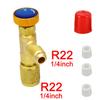 Air Conditioning Refrigerant Safety Valve R410A R22 1/4" 5/16" Refrigeration Charging Safety Liquid Adapter Hand Tool Parts