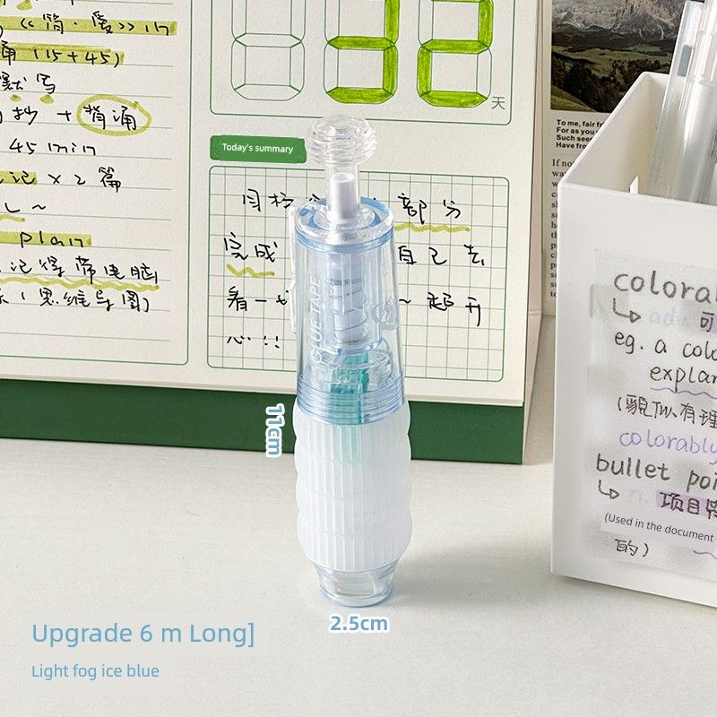 

Press Dotting Glue Large Capacity High Viscosity Seamless No Glue Left Only for Pupils Good-looking Wrong Question Glue Pen [Upgrade 6 m Long] Light Fog Ice Blue