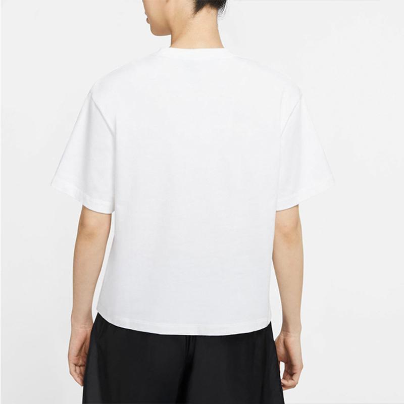 Nike American Vintage Logo Print Loose Fit Round Neck Short Sleeve Drop Shoulder T-Shirt Women T-Shirt White DJ1128-100