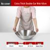 Extra Thick Stainless Steel Double Ear Wok - Large Round Bottom Pot for Commercial Kitchens, Gas Stove Compatible