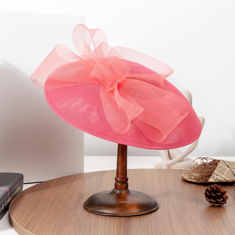 new spring and summer big-brimmed top hat children French retro fashion small headgear bow socialite banquet