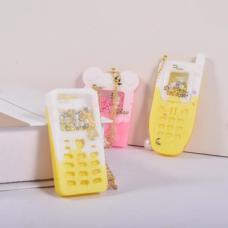 DIY Medvídek Telefon Quicksand Silikonová Epoxidová Forma DIY Klíčenka Přívěsek Šperky Řemeslná Forma pro Valentýnský Dárek