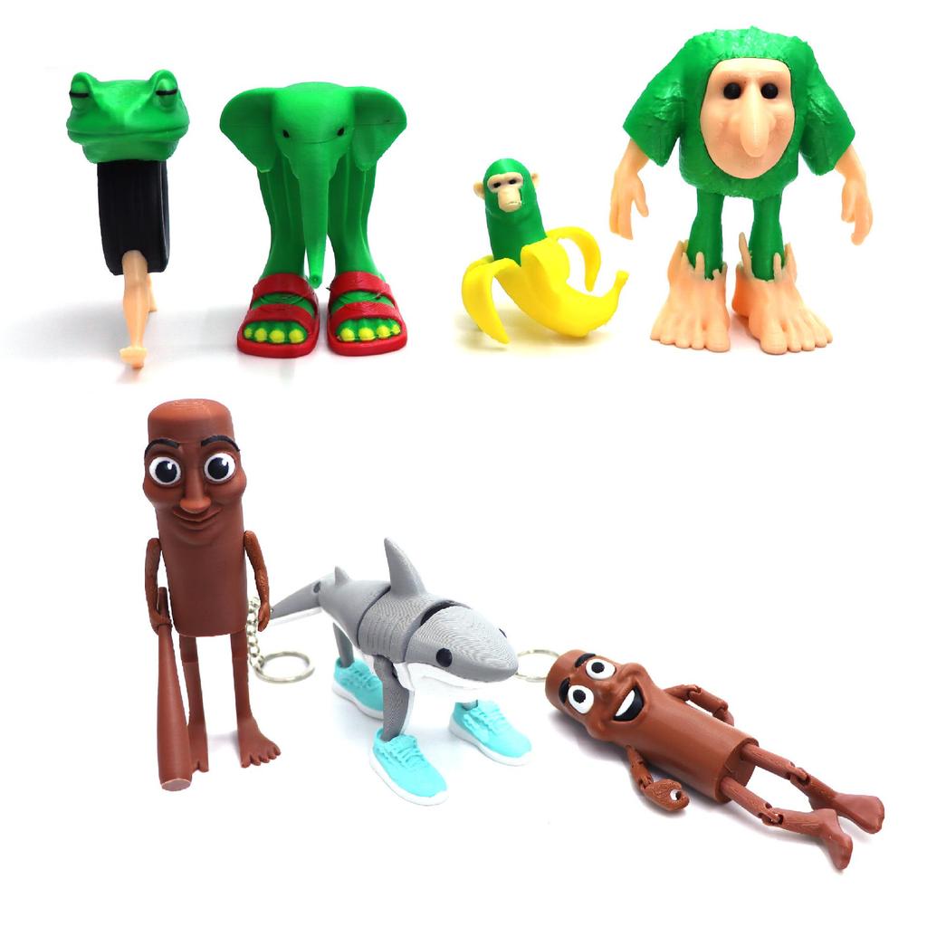 3D Printed Shan Hai Jing Wooden Stick Figure Decompression Toy