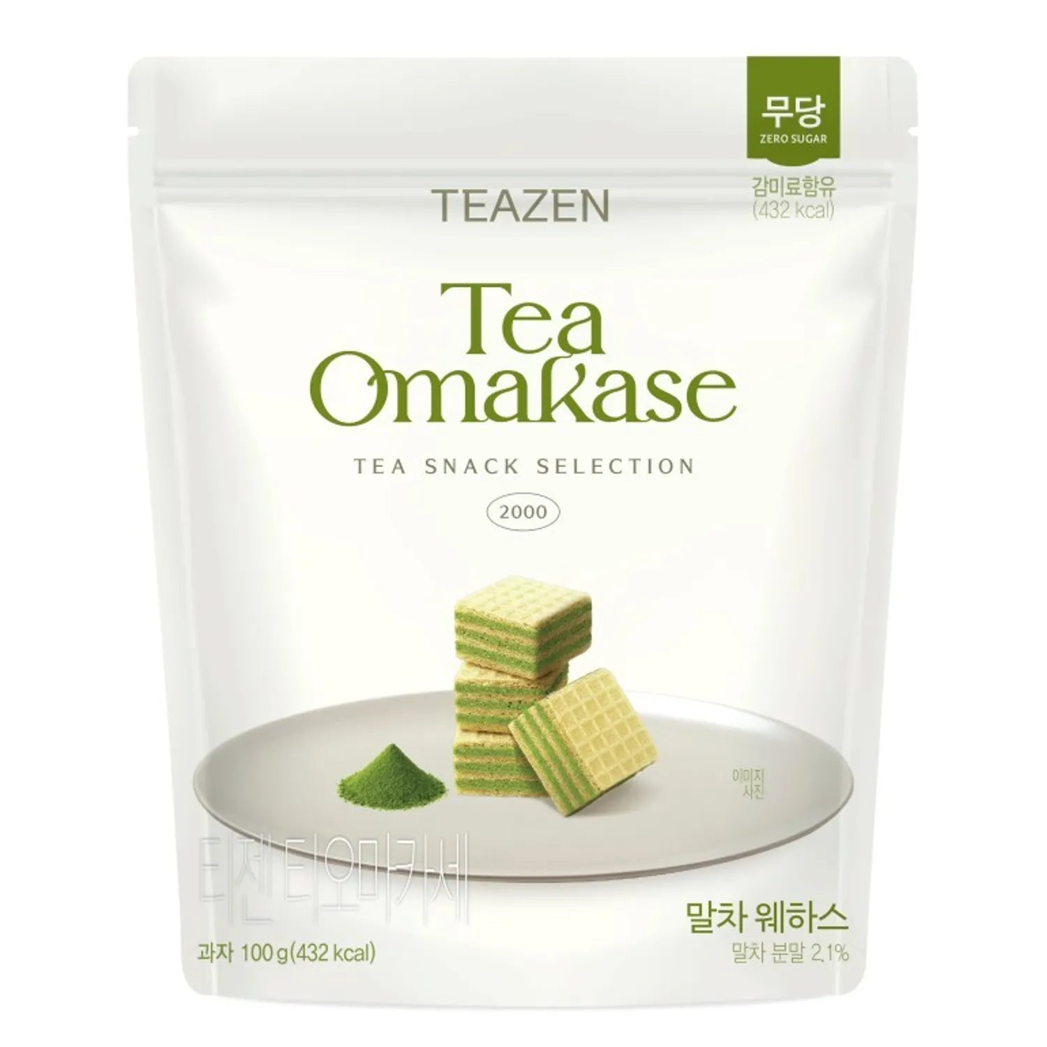 Teazen Matcha Wafers Sugar Free Crispy Tea Biscuit Snack 100g/3bag Biscuit Snack 100g/3bag