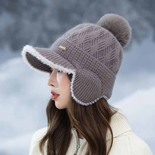 Autumn and Winter Velvet Warm Cap Casual Windproof Ear Protection Hat Outdoor Cold Proof Wool Hat New