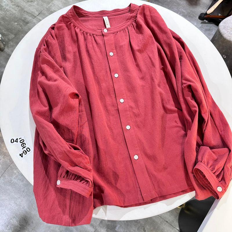 

Welfare Homemade 100% Cotton Coat Long Sleeve Cardigan Artsy Big Red All yards