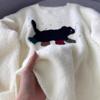Cat Knitted Women's Sweater Round Neck Jacquard Long Sleeved Pullover Spring Autumn Korean Style New Couple's Casual Top