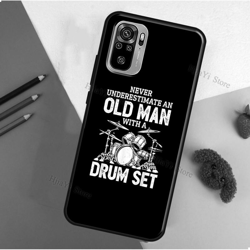 Drum Rock Perkusista Muzyk Pokrowiec na Pałki Perkusyjne Dla Xiaomi Redmi Note 9 7 8 10 Pro 9S 10S 8T 9A 9C 9T 7A 8A K40 Tylna Pokrywa Obudowa