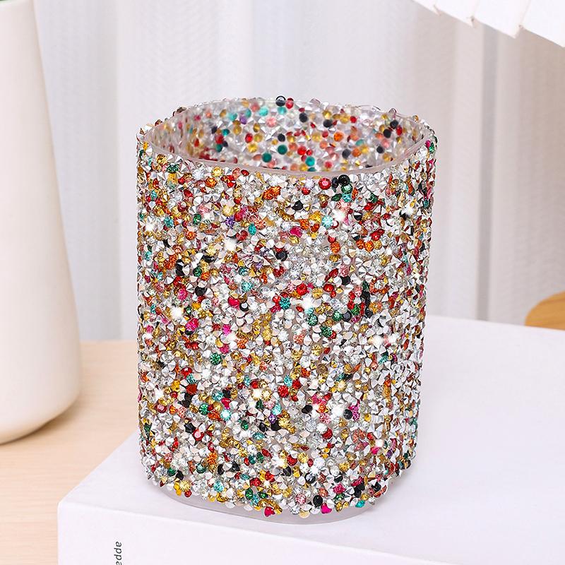 Fashion Women Sparkling Makeup Brush Bucket Cosmetic Storage Pen Box Makeup Brush Container Home Storage Box