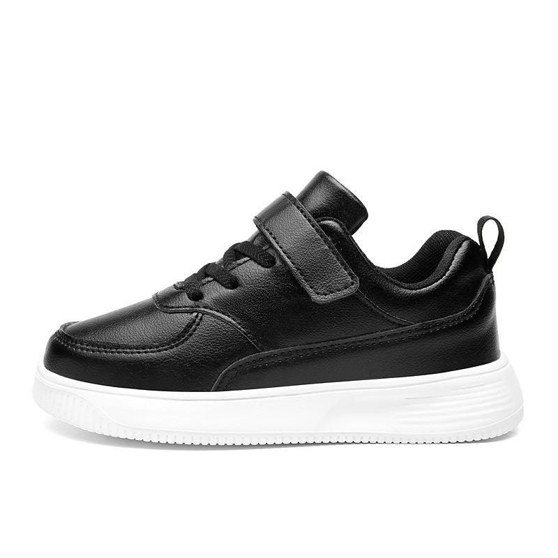 Children's Little White Shoes Foreign Trade Board Shoes 2025 Spring and Autumn Non-slip Small Black Shoes Student Leather Waterproof and Non-slip Spo