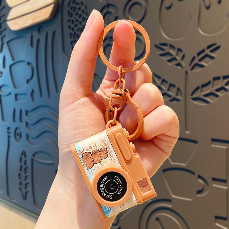 Мультяшная капибара, мигающая, со звуком, брелок-камера, плюшевая игрушка