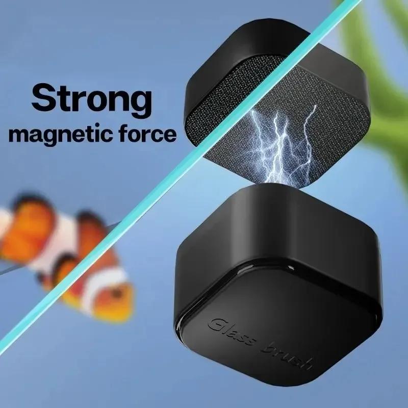 Mini Square Magnetic Aquarium Glass Cleaner, Scratch Resistant Algae Cleaning Brush for Small Fish Tank Aquarium