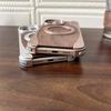 Walnut Wood Aluminum Metal Borderless Magnetic Phone Case For iPhone 15 16 Pro Max 360° Rotate Bracket Magsafe Shockproof Cover