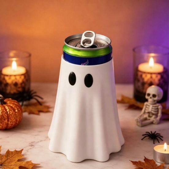 Unique Ghost Gift Ideas Halloween Witch Hat Can Holder, Spooky Insulated Sleeve for Standard Slim Tall Insulator Soda Beers, Reusable Drink