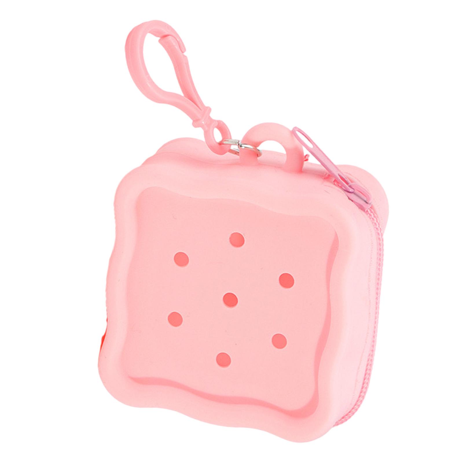 

Colorful Change Pouch Waterproof Silicone Coin Organizer With Zipper Top Cute Kids Accessory Silicone Card Holder розовый