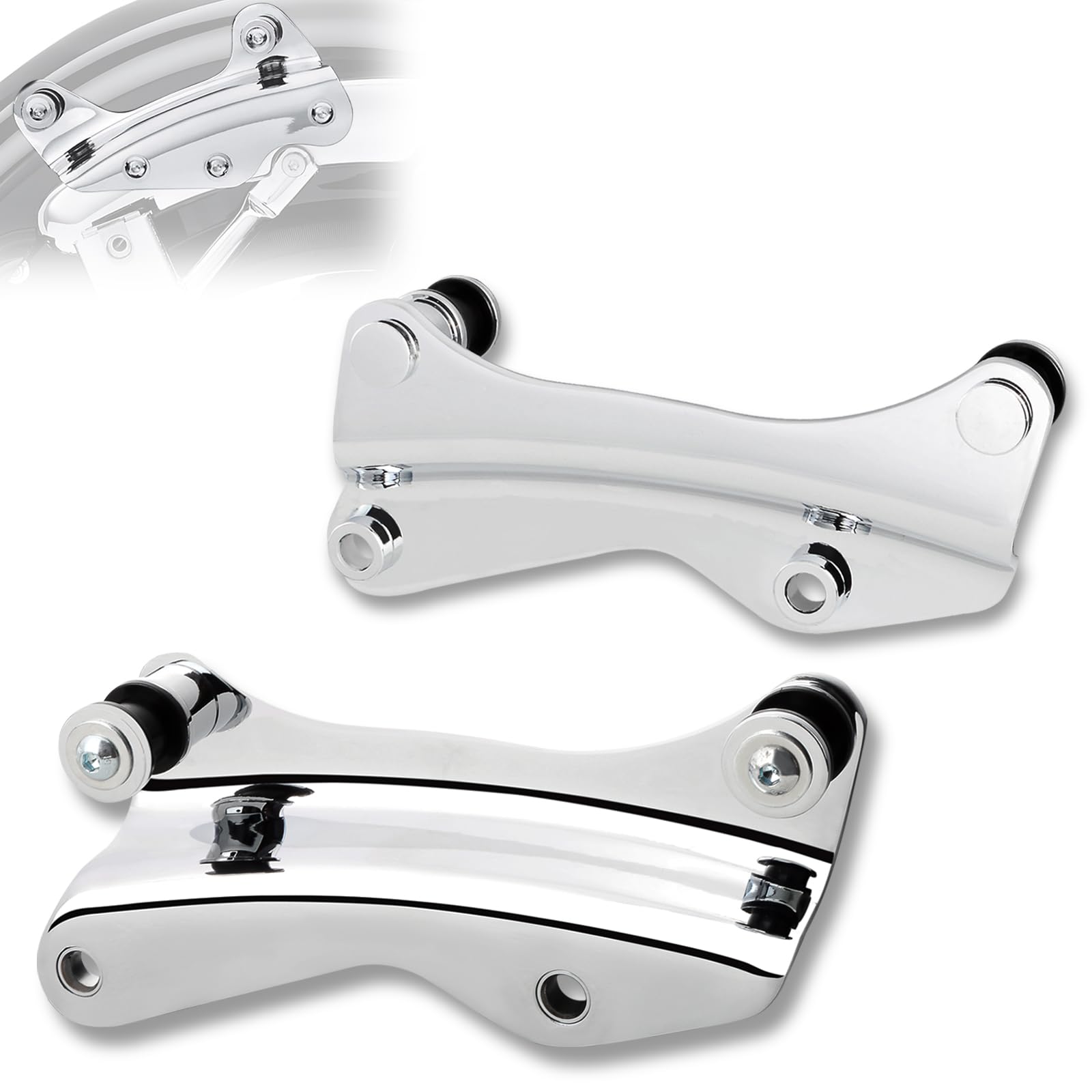 

WOWTK 4-Piece Docking Hardware Kit for Harley Touring, Street Glide, Electra Glide, Road King, and Road Glide (2014-2025) - Chrome