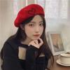 Winter Wool Beret Hat for Women Lady Love Heart Embroidery Warm Pumpkin Hats Ins Korean Girl Y2K Artist Painter Octagonal Caps