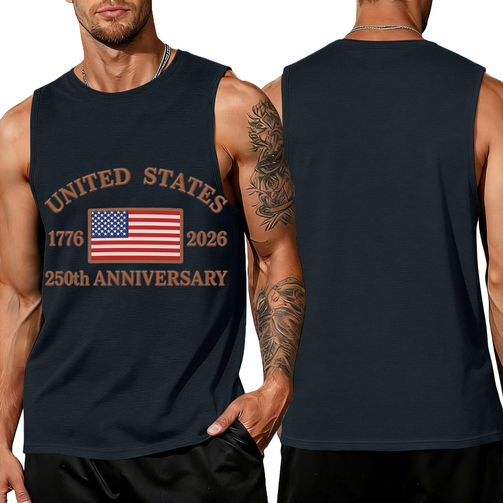

Independence Day Flag Printed Sleeveless Shirt, Men s Loose Casual Daily Summer Tank Top XXXXXL тёмно-синий