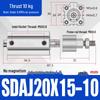 Adjustable Stroke Pneumatic Thin Cylinder - Piston Rod Sizes: 16/20/25/32/40/63