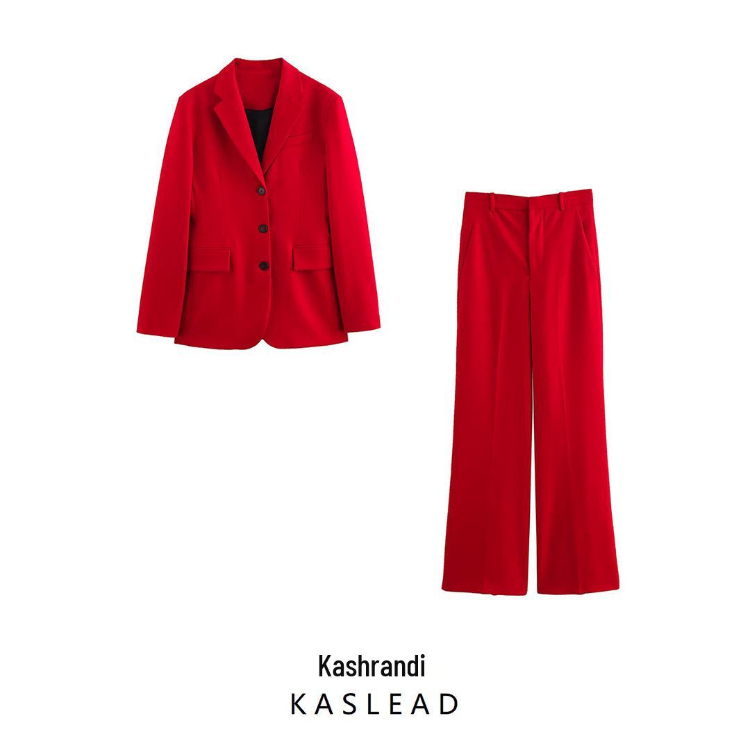 

2025 Spring Women s European and American Lapel Suit Jacket & Trousers Small