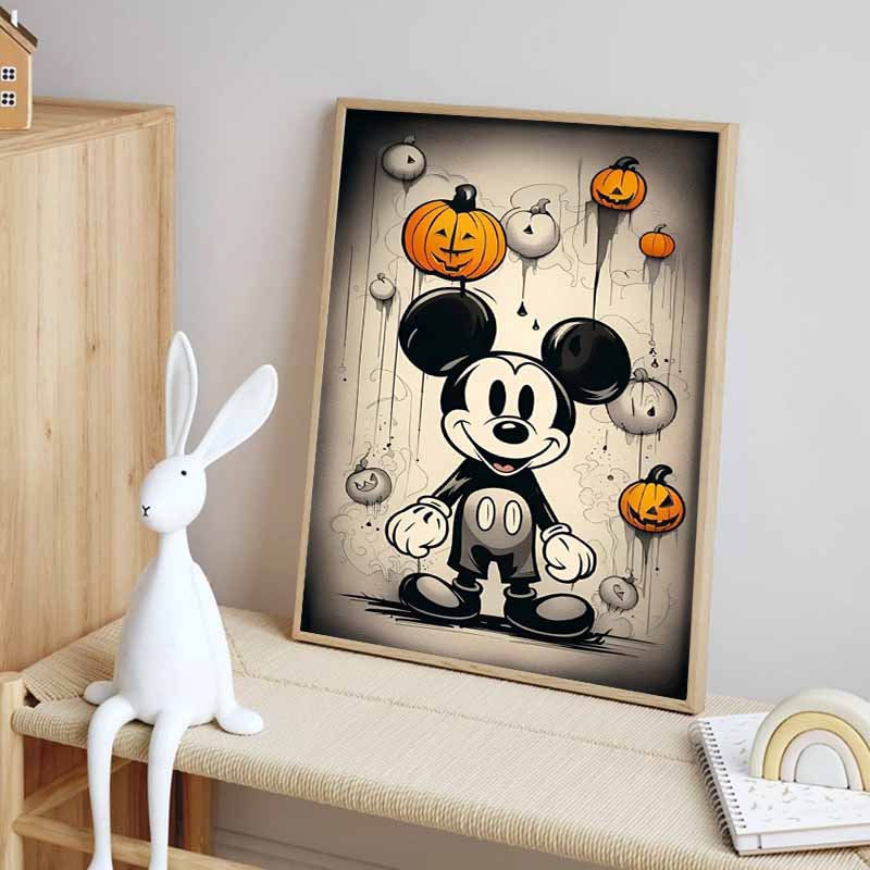 Disney Cartoon Diamond Painting Mickey Mouse Halloween Dark Trend Art Illustration 5D DIY Art Cross Stitch Kit Mosaic Embroidery Home Decor Gift