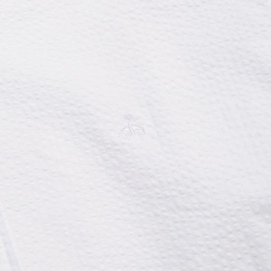 Regular Fit Cotton Seersucker Polo Button-Down Shirt (White) (BBTPMF0690AES)