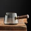 370ML Heat Resistant Glass Side Wooden Handle Tea Dispenser Brewing Teapot Tea Maker Kung Fu Tea Set Ceremony Accessories
