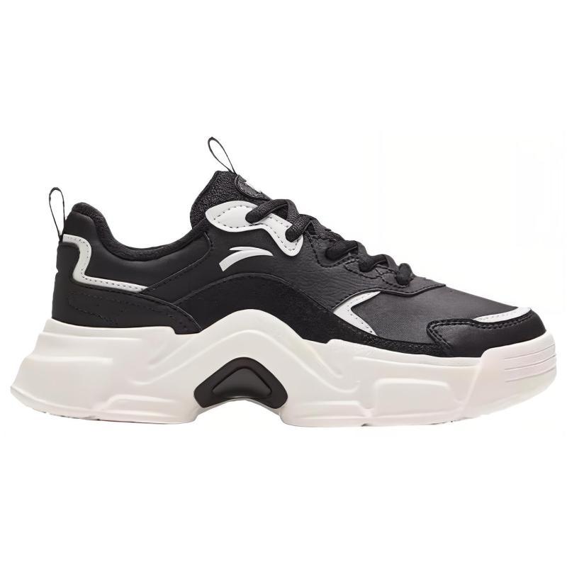 Anta Wear-Resistant Low-Top Casual Shoes Women's Black White Sneakers