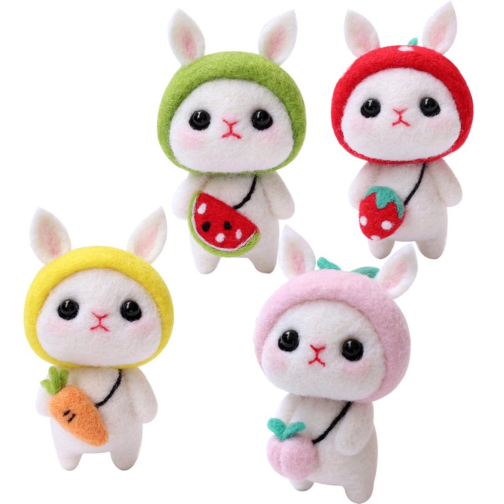 Non Finished DIY Felting Wool Rabbit Doll Handmade Craft Material Package Tools