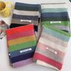 [1pc Rainbow Stripes Scarf] 1pc Acrylic Knitted Striped Scarf, Unisex Winter Warmth, Elastic, Stripe Pattern, with Windproof, Snow-Resistant Features,