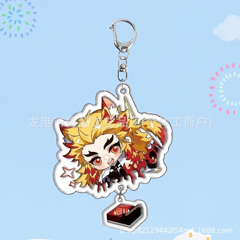 Demon Slayer Acrylic Double Sided Keychain Kamado Tanjiro Zenitsu Agatsuma Anime Merchandise  Bulk Accessories Pendant