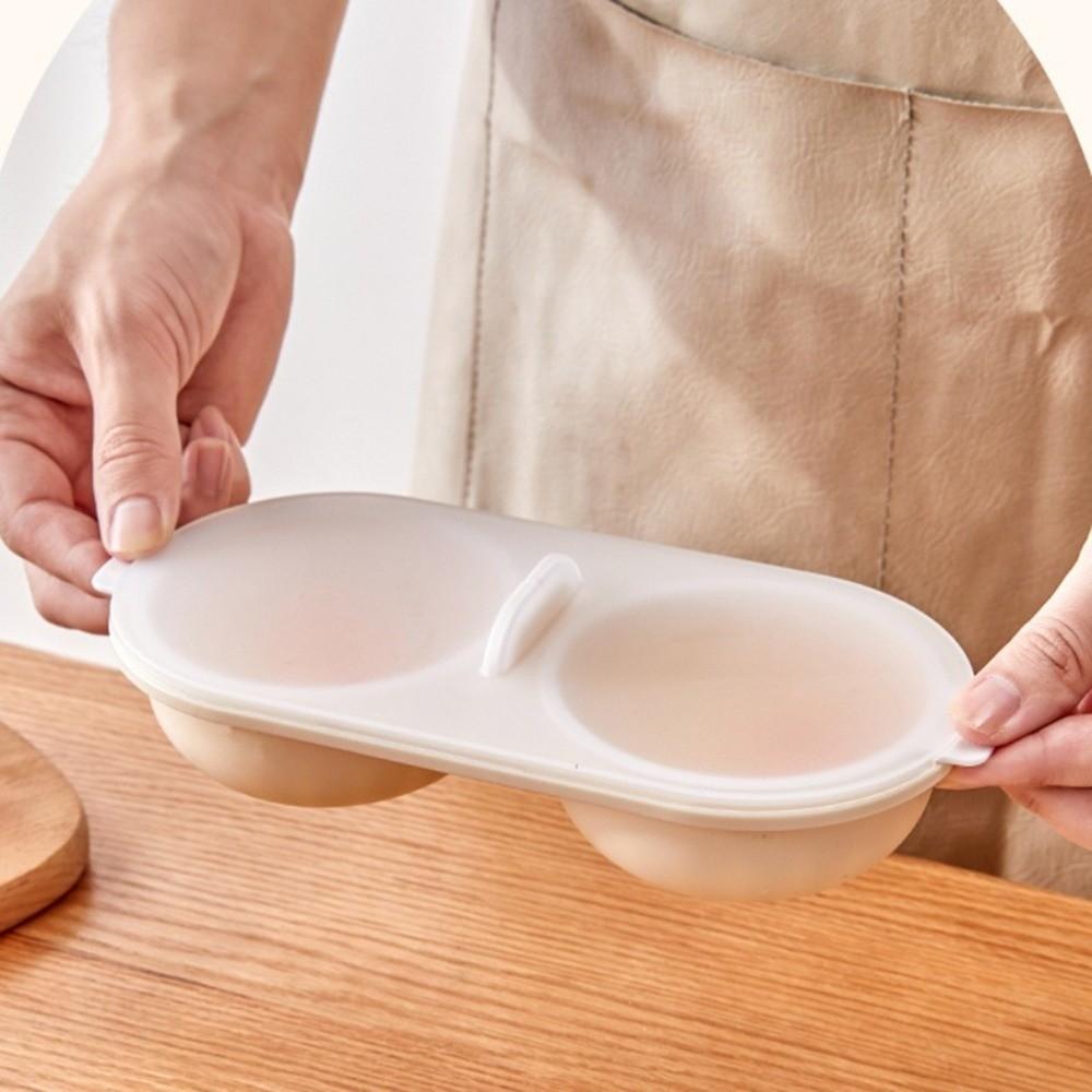Food Grade Microwave Egg Poacher Heat Resistent with Lid Microwave Egg Steamer Quick Heating Non Stick Hot Spring Egg Mold