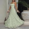 Spaghetti Strap Laces Dress Floral Cowl Neck Bridesmaid Dresses Elegant Backless Long Evening Party Gown