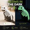 Soft Plush Halloween Cat Skeleton Hoodie Glow in Dark Pet Dino Skull Hooded Costume  Cat and Dog