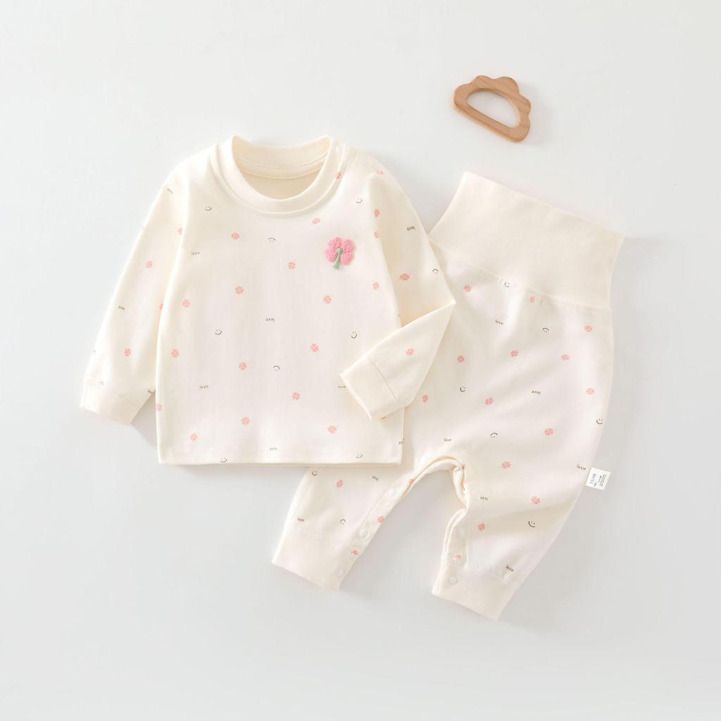 Baumwoll-Basisunterwäsche-Set für Babys mit hohem Bund für Herbst/Frühling