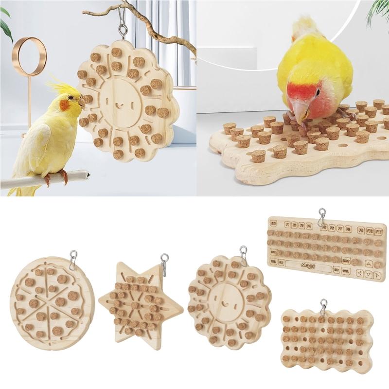 Bird Block Pecking Toy Bird Grinding Cork Toy Standing Perches for Small Large Bird Birdcages Decors Molar Toy