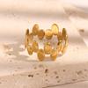 European & American Style Stainless Steel Layered Round Bead Ring for Women – Fade-Resistant Trendy Temperament Jewelry