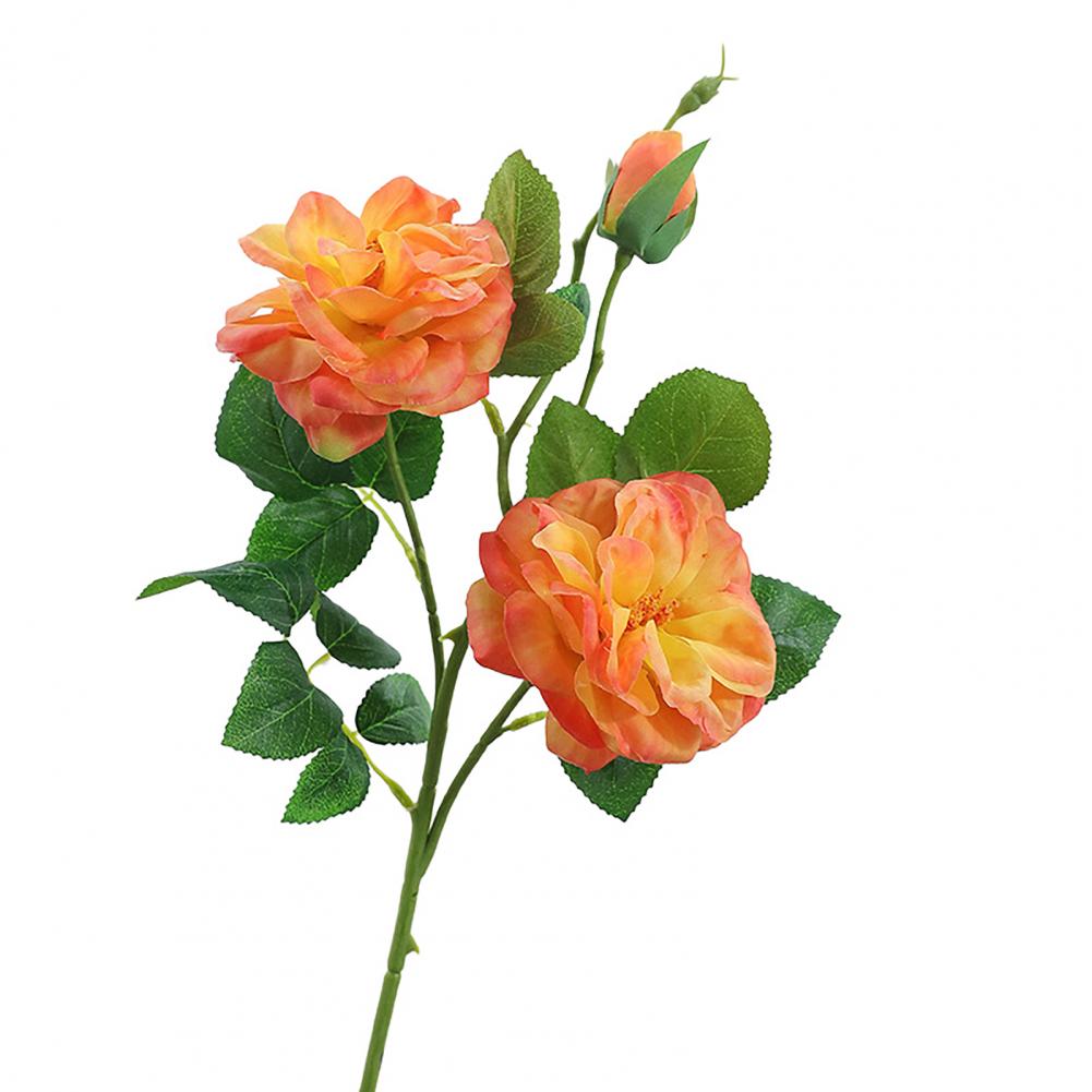 Artificial Rose Flower Fake Rose Flower Artificial Rose Bouquet with Green Leaves Realistic Long Stem Faux Flowers Wedding Party