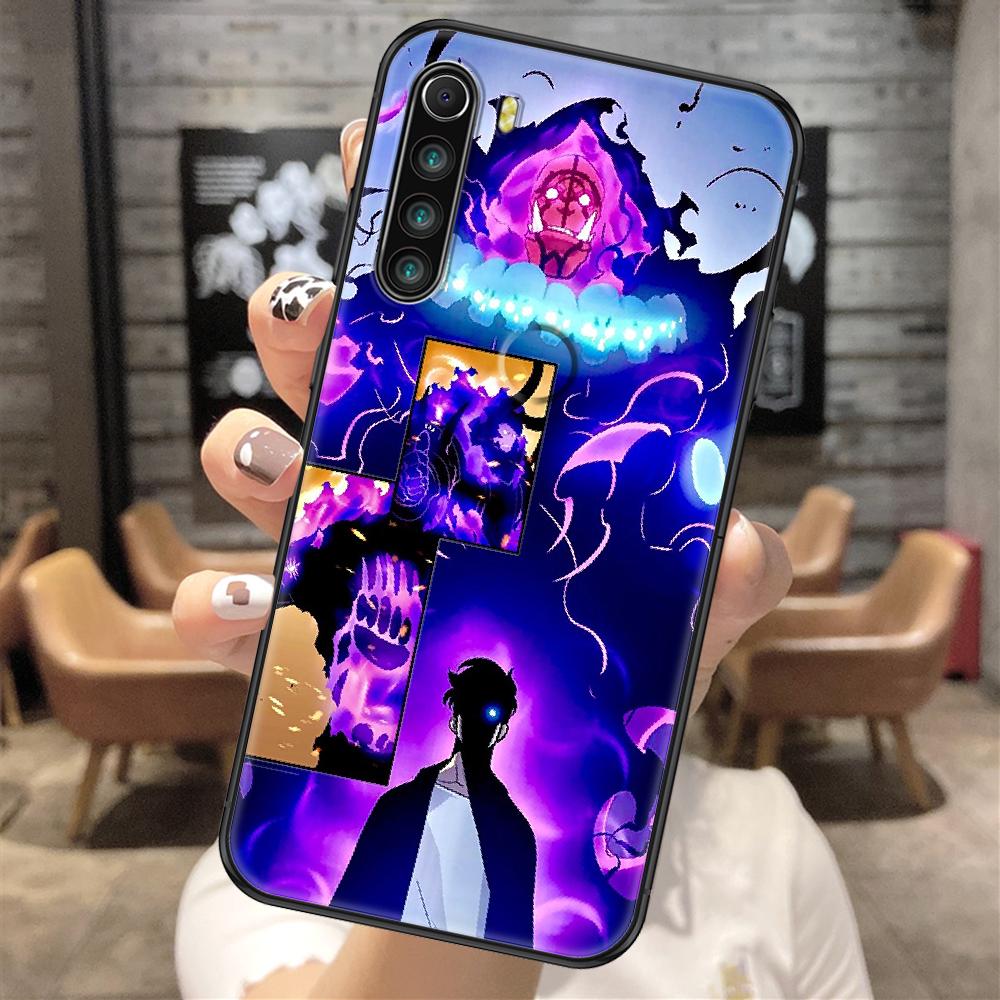 Anime Solo Leveling Telefonkasten für Xiaomi Redmi Note 7 8 9 10 7A 8T 9A 9T 9S 10S Pro schwarz Mode Funda Malerei Cover weich