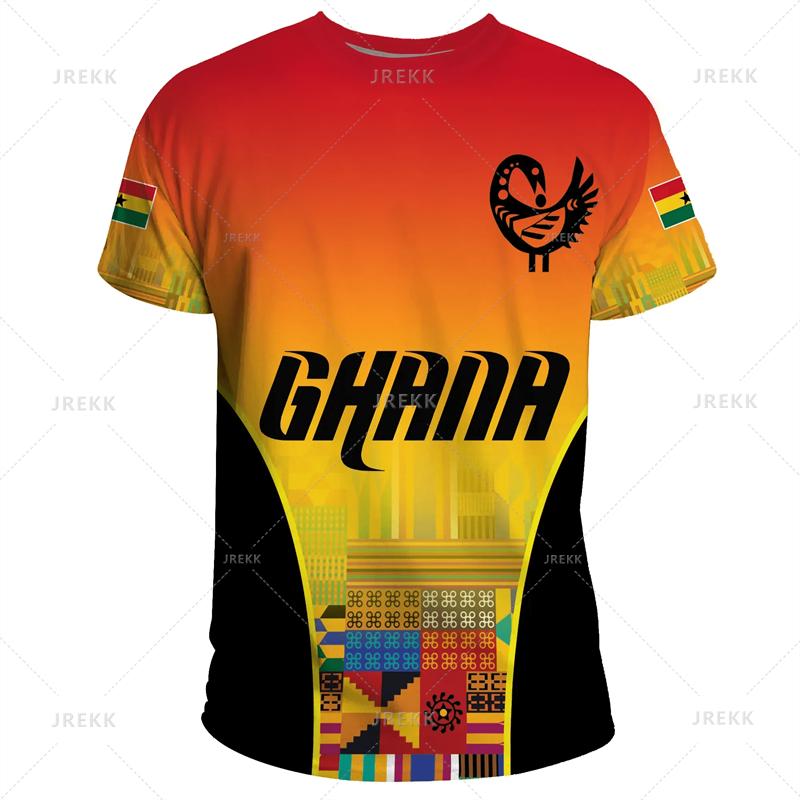 Ghana Nationa IndependenceDay 3D Printed T Shirt The Republic-of Ghana Emblem Flag Graphic Tee-shirts For Men Mens Clothing Tops
