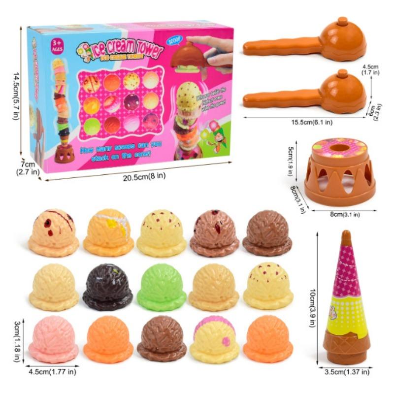 Ice Cream Jenga House Toys Hand-eye Coordination Parent-child Interactive Tabletop Games Early Education Puzzles