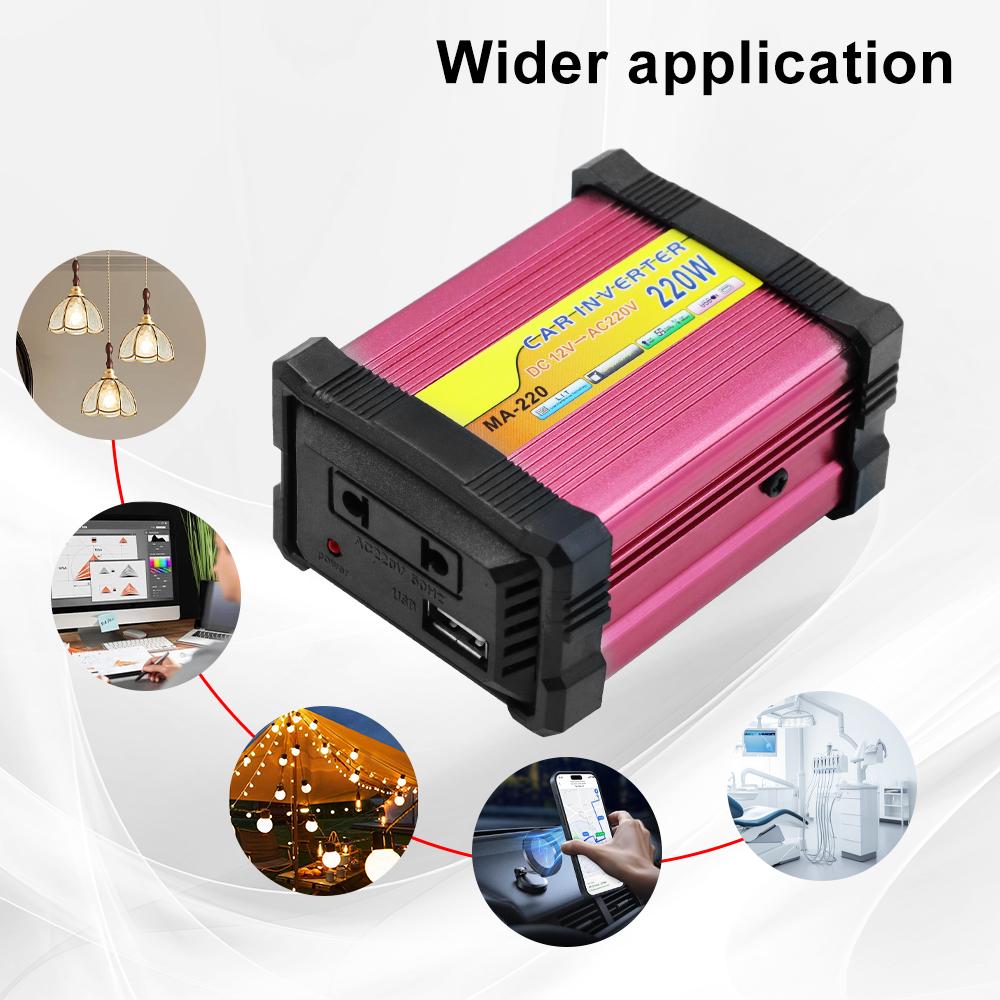 Car RV Truck Trailer Power Inverter Auto Camping Multifunctional Battery Converter USB Voltage Transformer 220W Supply Inverter