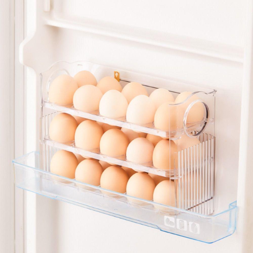 Holder 30 Egg Cartons Space Saving Egg Storage Box Food Containers Refrigerator Organizer Egg Tray