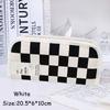 Kawaii Plaid Pencil Case Large Capacity Cute Portable Pen Box Back To School Office Supplies Korean Makeup Storage Stationery