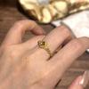 Retro Court style pink Zircon ring light luxury exquisite rings for women party wedding high quality classics