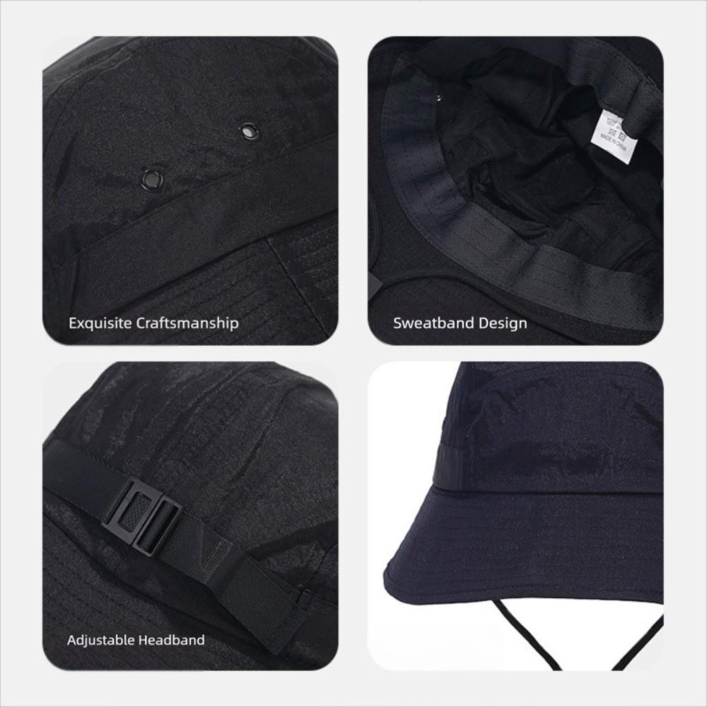 Trendy Retro Bucket Hats UPF50+ Packable Fisherman Hat Windproof Breathable Bowl Hat Unisex Outdoor Caps