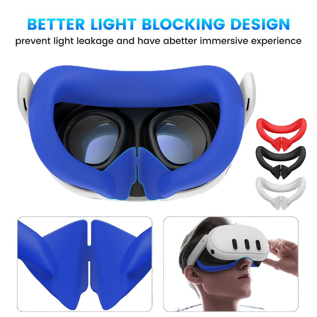 Silikonowa osłona twarzy VR odporna na pot do 3 zestawów słuchawkowych do okularów VR l Poduszka odporna na pot VR