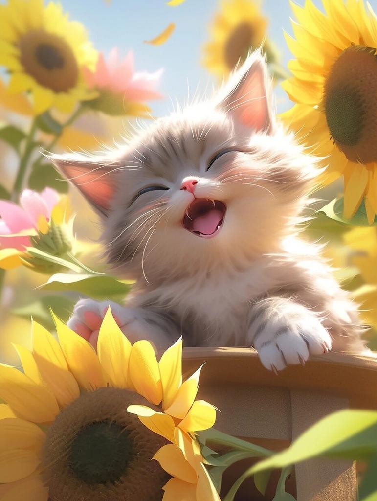 Full Diamond Embroidery Cat Animal New Collection Kits Art Diamond Painting Sunflower Mosaic Home Decoration