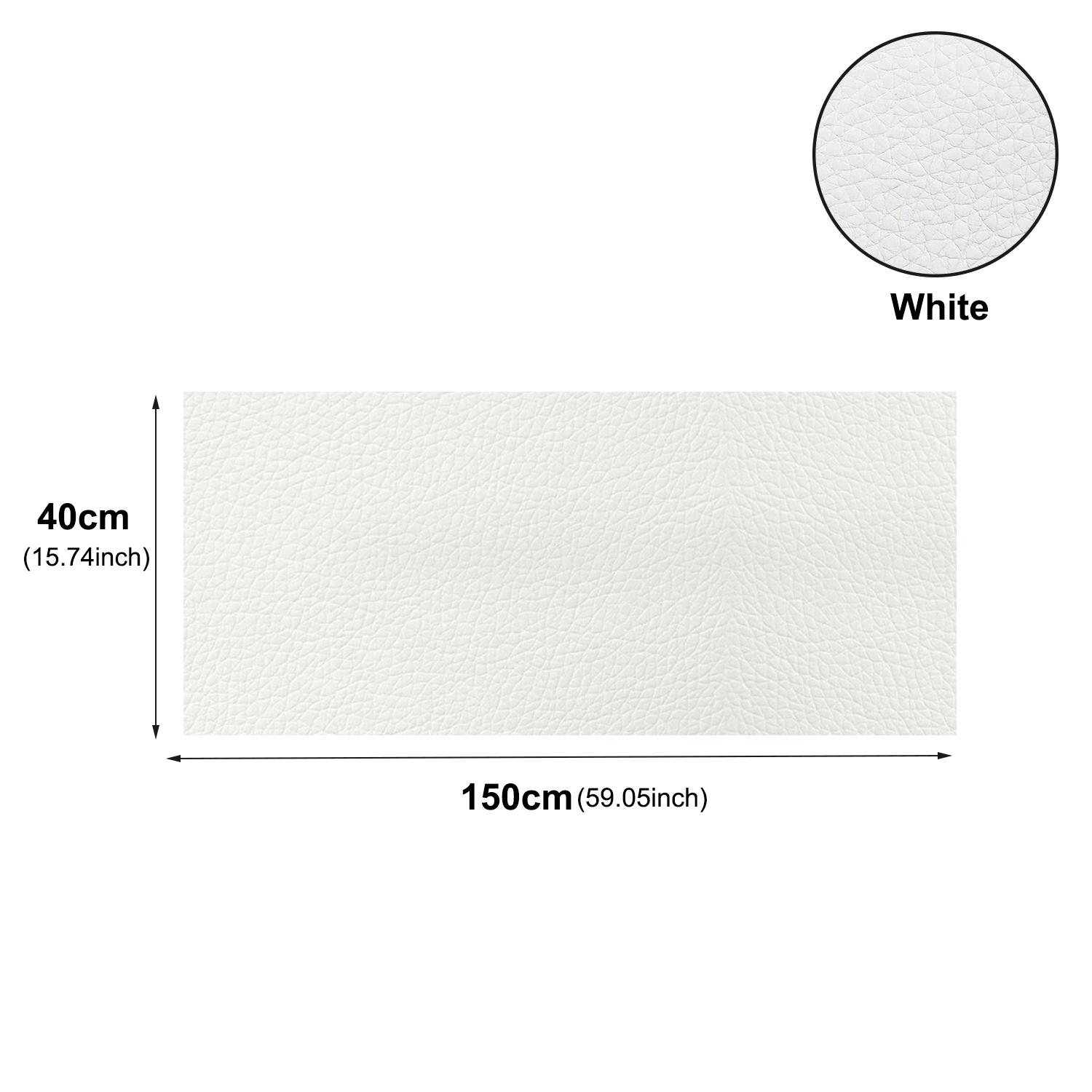

Латка для ремонту шкіри, 40 x 150 см самоклеюча стрічка для ремонту шкіри, товщина 0,8 мм, для пошкоджених шкіряних меблів, сидінь диванів, автомобільних сидінь, шкіряних виробів White